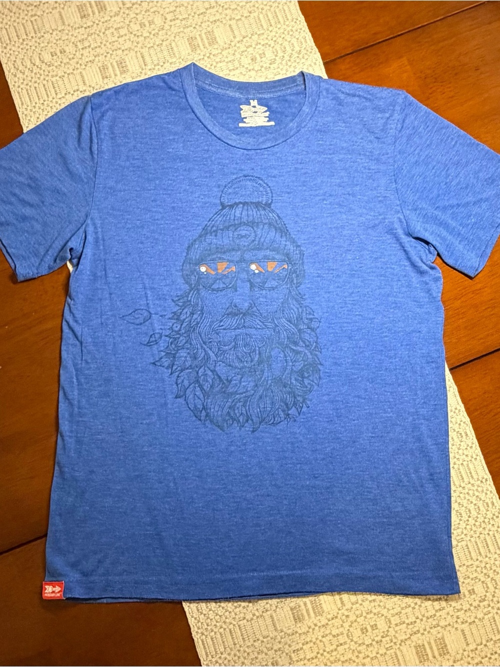 Men’s Blue Graphic Crew Neck T‑Shirt